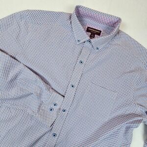 Johnston & Murphy Mens Large Perfromance‎ Geometric Stretch Button Down Shirt L